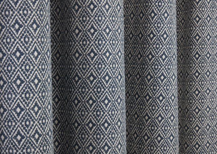 Aztec Pencil Pleat, Navy - Ready Made Curtains - Image 5
